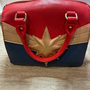 Loungefly Red, Gold, and Blue Crossbody Bag